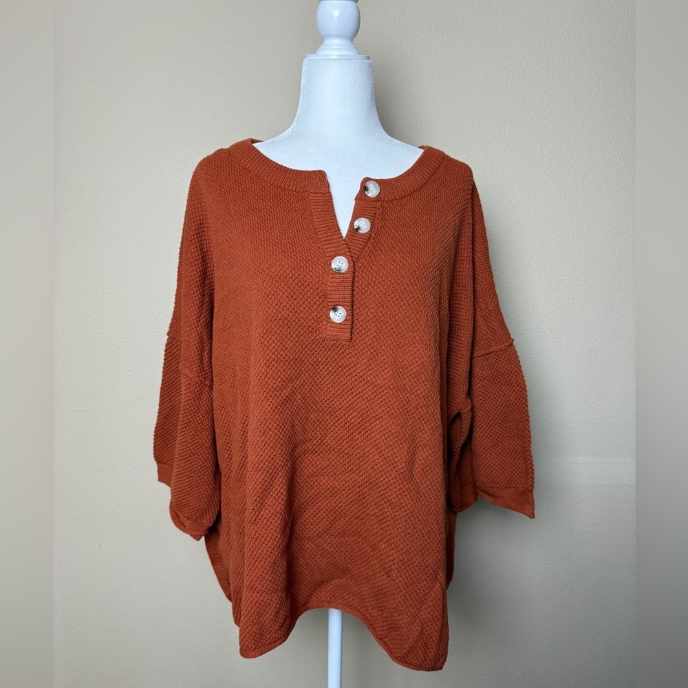 Baltic Born Burnt Orange Maddock Knit Top Size 3X